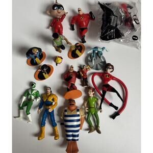 Lot of 16 Mix Toys Action Figures Mr.Incredible Power Ranger B. King McDonald